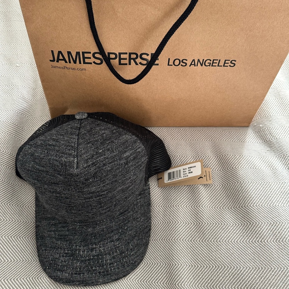 Brand new never worn James Peres dark Heather grey trucker cap